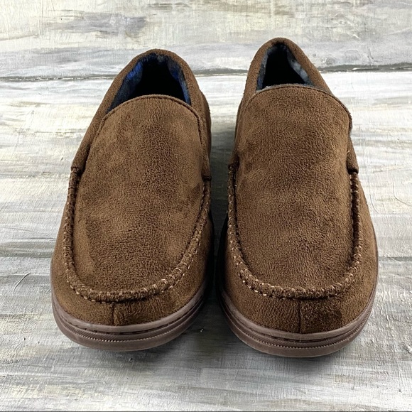 Men’s Moccasin Slipper House Shoe Indoor Outdoor Foam Hard Sole Cozy Loafer - Picture 3 of 16